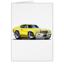 1970 Chevelle Yellow-White Car Card