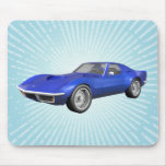 1970 Corvette Sports Car: Blue Finish: Mousepad