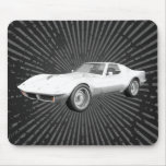 1970 Corvette Sports Car: White Finish: Mousepad
