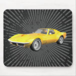 1970 Corvette Sports Car: Yellow Finish: Mousepad