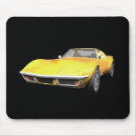 1970 Corvette Sports Car: Yellow Finish mousepads