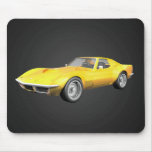 1970 Corvette Sports Car: Yellow Finish: Mousepad