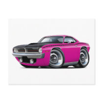1970 Cuda AAR Pink Car Post Card
