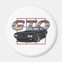 1970 GTO Black Fridge Magnets
