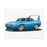 1970 Plymouth Superbird Blue Car Post Card