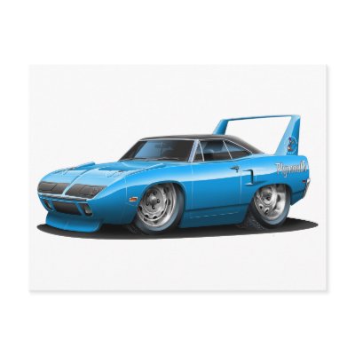 1970 Plymouth Superbird Blue Car Post Card by maddmaxart