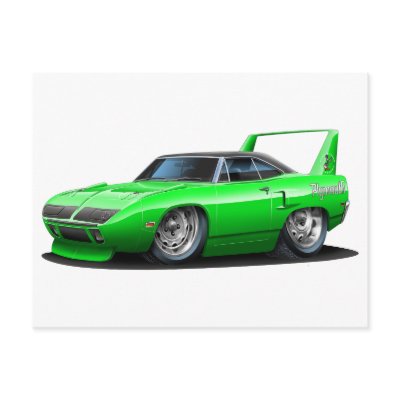 1970 Plymouth Superbird Green Car Postcard by maddmaxart
