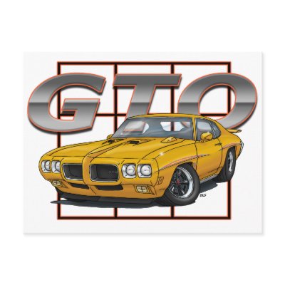 1970 Pontiac Lemans GTO Post Card by grapeapedesign