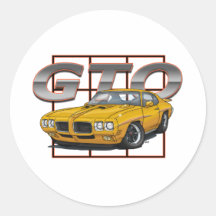 1970 Pontiac Lemans GTO Round Sticker