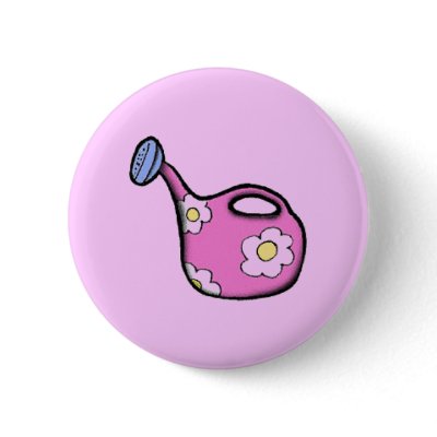 1970s Groovy Pop Art Watering Can Button by Regella