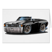 1971-72 Chevelle Black-White Convertible Greeting Cards