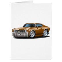 1971-72 Chevelle Brown Car Greeting Cards