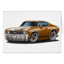 1971-72 Chevelle Brown-White Car Greeting Card