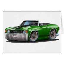 1971-72 Chevelle Green-Black Convertible Cards