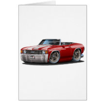 1971-72 Chevelle Maroon-White Convertible Greeting Cards