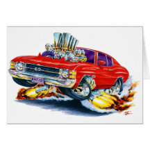 1971-72 Chevelle Red Car Greeting Card