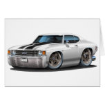 1971-72 Chevelle White-Black Car Greeting Card