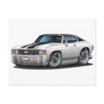 1971-72 Chevelle White-Black Top Car Post Card