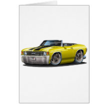 1971-72 Chevelle Yellow-Black Convertible Greeting Cards