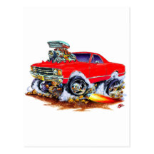 1971-72 El Camino Red 4x4 Monster Truck Postcard