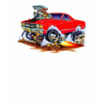1971-72 El Camino Red-Black 4x4 Monster Truck t-shirts