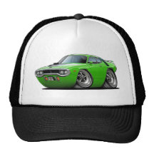 1971-72 Roadrunner Lime-Black Car Mesh Hats