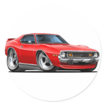 1971-74 Javelin Red Car Round Stickers