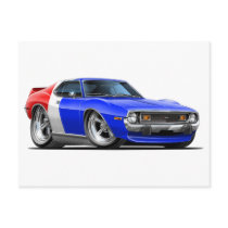 1971-74 Javelin Red White Blue Car Postcard