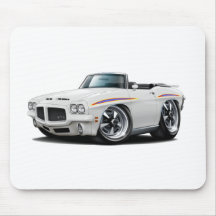 1971 GTO Judge White Convertible Mouse Pads