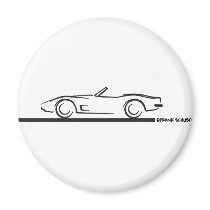 1973 Corvette Convertible BLK Refrigerator Magnet