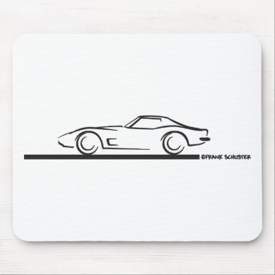 1973 Corvette Hardtop BLK Mouse Pads by frengi