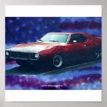 1974 AMC JAVELIN AMX ON CANVAS POSTER