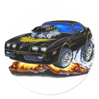 1979-81 Trans Am Black-Gold Car Round Stickers by maddmaxart