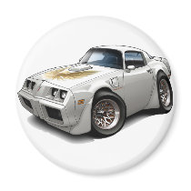 1979-81 Trans Am White Car Fridge Magnets