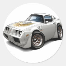 1979-81 Trans Am White Car Round Sticker