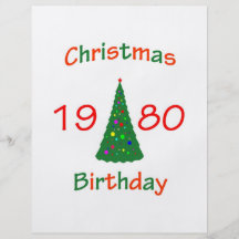 1980 Christmas Birthday Personalized Flyer
