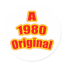 1980 Original Red Round Stickers