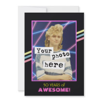 1980's Retro Style Photo Party Announcement