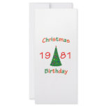 1981 Christmas Birthday Custom Rack Card