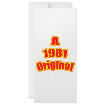 1981 Original Red Rack Card
