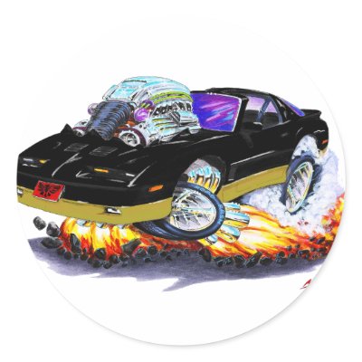 1982-92 Trans Am Black-Gold Car Round Sticker by maddmaxart