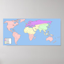 1984 World Map with key Posters