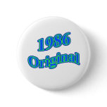 1986 Original Blue Green Pinback Button