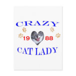 1988 Crazy Cat Lady Postcard
