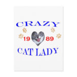 1989 Crazy Cat Lady Postcard