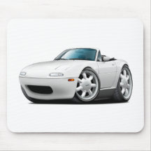 1990-98 Miata White Car Mouse Pad