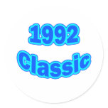 1992 Classic Blue Round Stickers