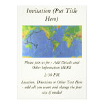 1994 Physical World Map - Tectonic Plates - USGS Personalized Invitation