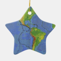 1994 Physical World Map - Tectonic Plates - USGS Christmas Tree Ornaments