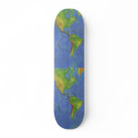 1994 Physical World Map - Tectonic Plates - USGS Skate Board